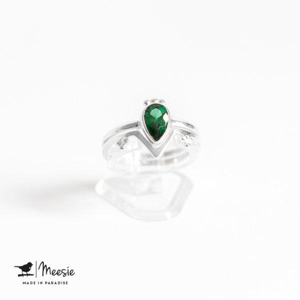 Ringen Set: V-ring & Topaas edelsteen ring zilver Ringen Set: V-ring & Topaas edelsteen ring zilver